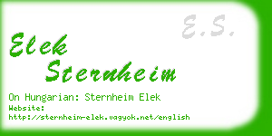 elek sternheim business card